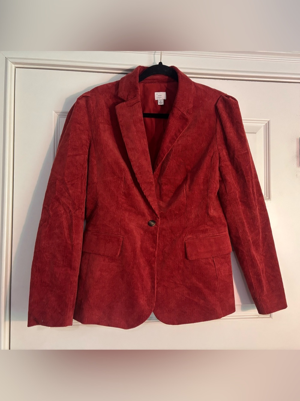 a new day size 6 orange corduroy blazer